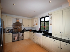 kitchen with black granite